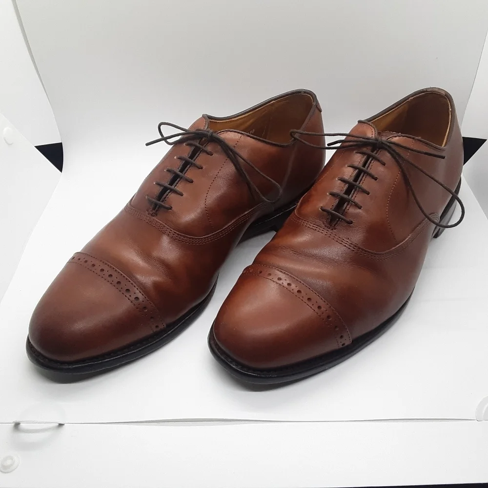 VTG Allen Edmonds Byron Made in Italy Men's Size10 3E Chili Brown Oxford